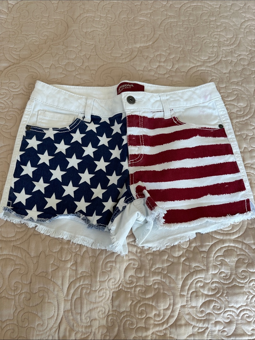 Arizona Jean Company Kids American Flag Denim Shorts - Red, White & Blue